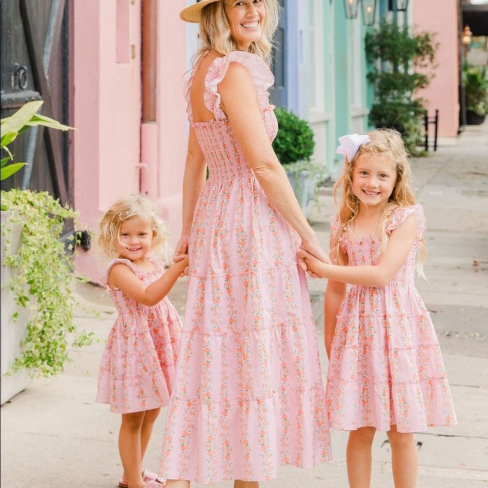 Smockingbird mommy and me Orange Delight Dresses